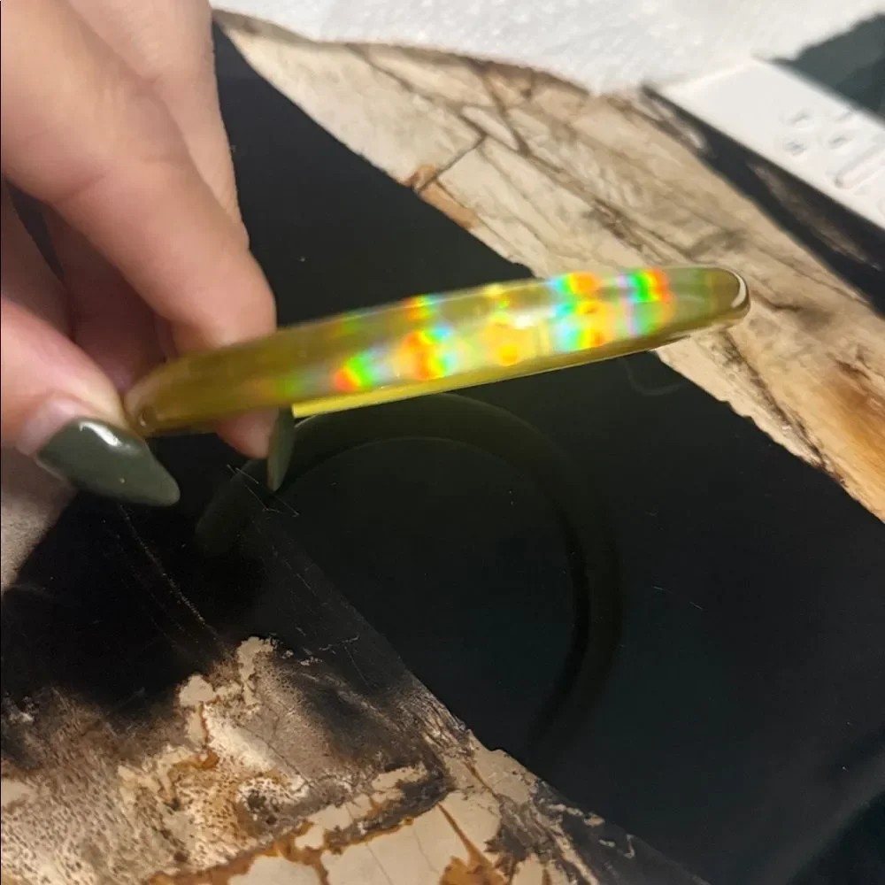 Yellow Iridescent Thin Lightweight Bangle - BRAND NEW